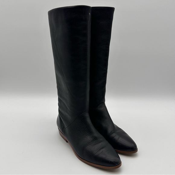 Vintage Shoes - Vintage Allegre Black Leather Knee High Boots